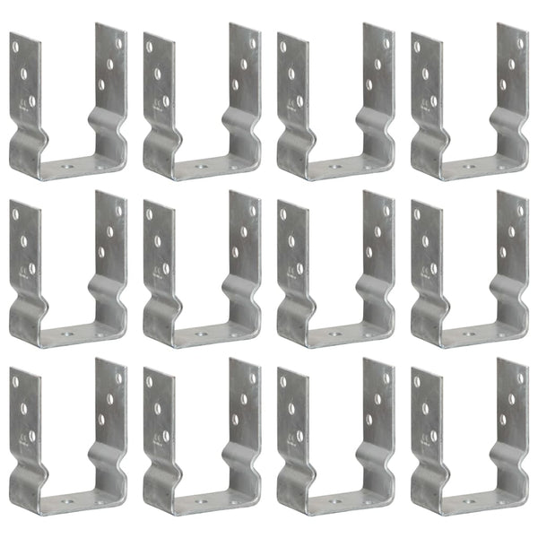 Zaunanker 12 Stück Silber 10x6x15 cm Verzinkter Stahl