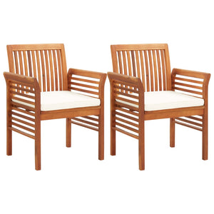 vidaXL Salon de jardin 3 pcs avec coussins Bois d'acacia massif