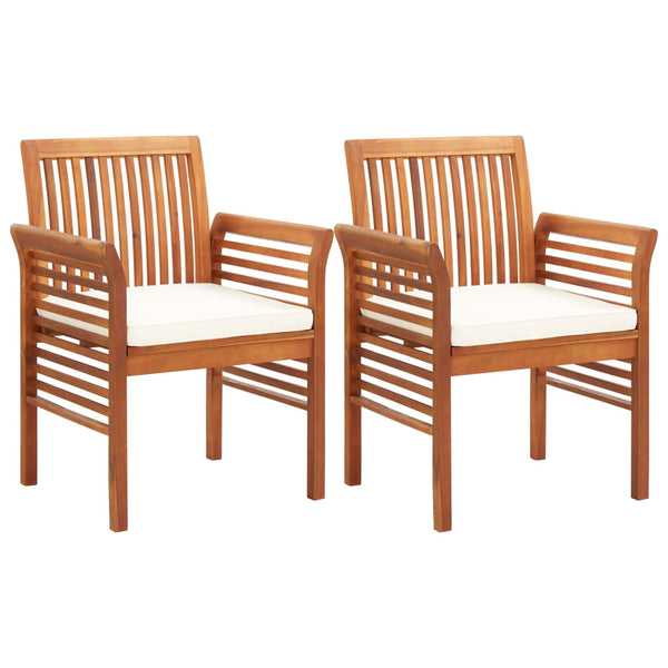 vidaXL Salon de jardin 3 pcs avec coussins Bois d'acacia massif
