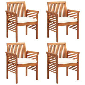vidaXL Ensemble repas de jardin 5 pcs avec coussins Bois d'acacia massif