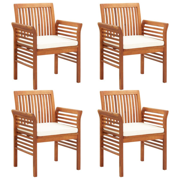 vidaXL Ensemble repas de jardin 5 pcs avec coussins Bois d'acacia massif