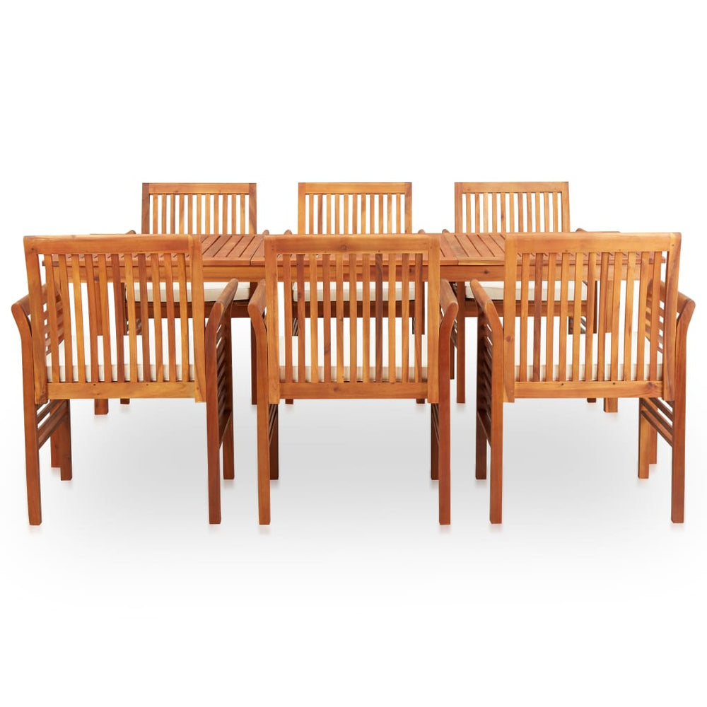 vidaXL Ensemble de salle à manger de jardin 7 pièces avec coussins, bois d'acacia massif