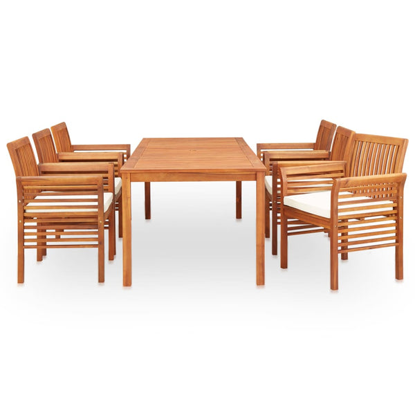 vidaXL Ensemble de salle à manger de jardin 7 pièces avec coussins, bois d'acacia massif