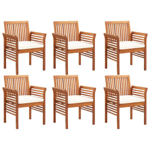 vidaXL Ensemble de salle à manger de jardin 7 pièces avec coussins, bois d'acacia massif