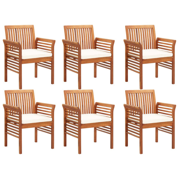 vidaXL Ensemble de salle à manger de jardin 7 pièces avec coussins, bois d'acacia massif