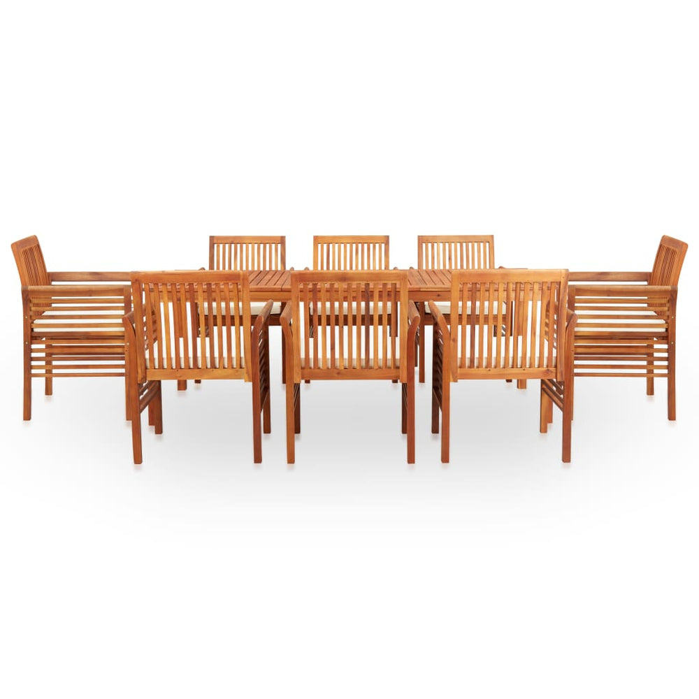 vidaXL Salon de jardin à dîner 9 pcs avec coussins Bois d'acacia massif