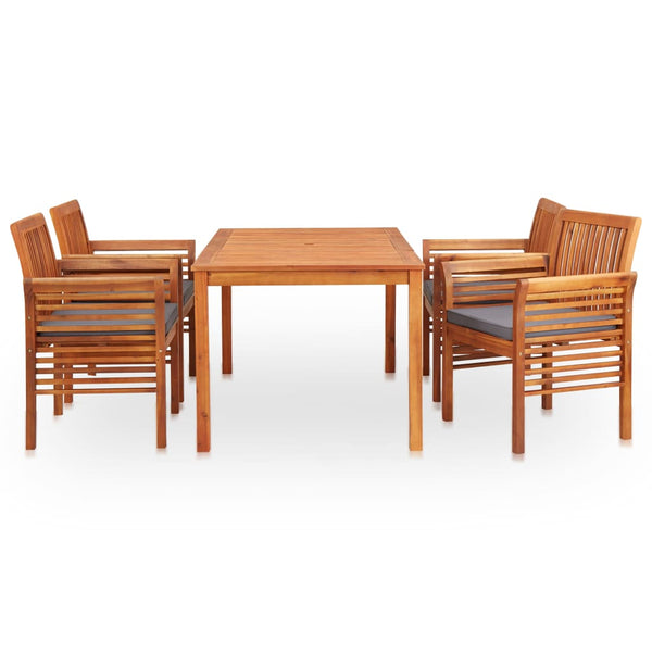 vidaXL Ensemble repas de jardin 5 pcs avec coussins Bois d'acacia massif