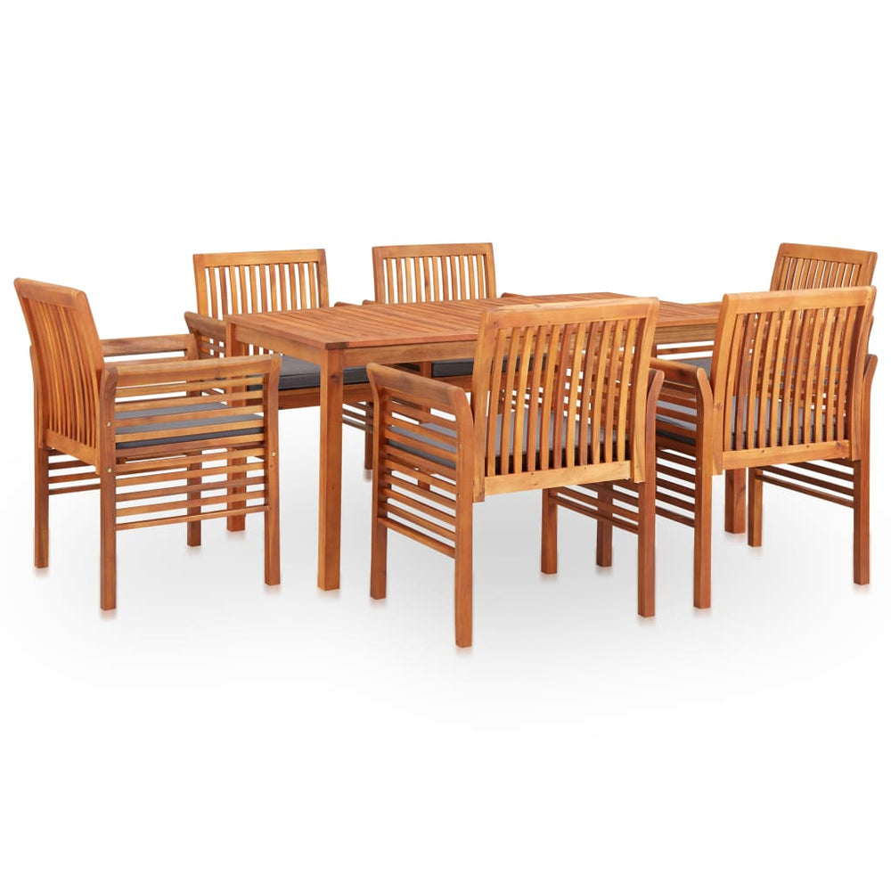 vidaXL Ensemble de salle à manger de jardin 7 pièces avec coussins, bois d'acacia massif