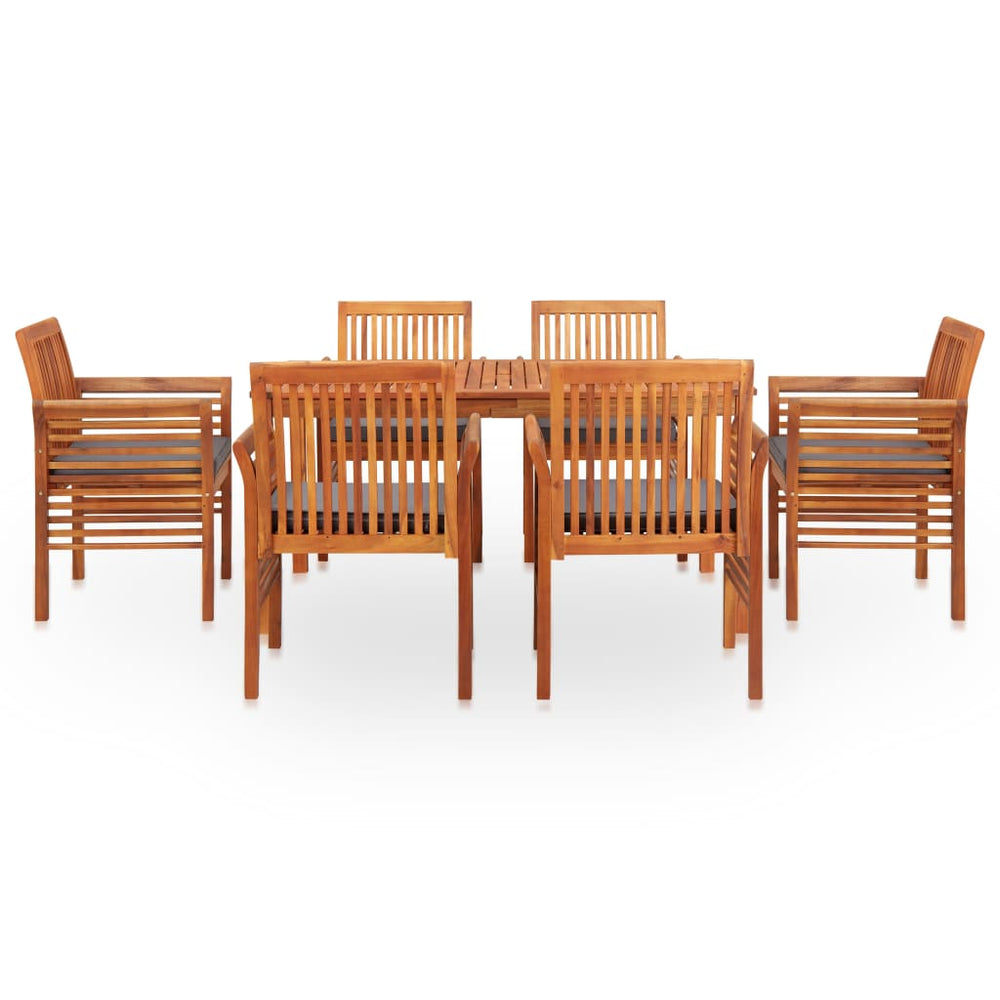 vidaXL Ensemble de salle à manger de jardin 7 pièces avec coussins, bois d'acacia massif