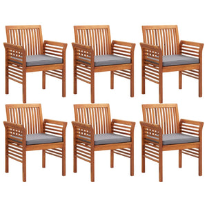 vidaXL Ensemble de salle à manger de jardin 7 pièces avec coussins, bois d'acacia massif