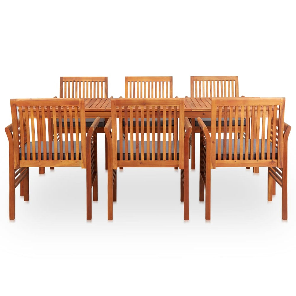 vidaXL Ensemble de salle à manger de jardin 7 pièces avec coussins, bois d'acacia massif