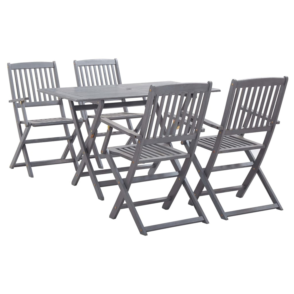 vidaXL Ensemble de salle à manger de jardin 5 pcs Bois d'acacia massif Gris