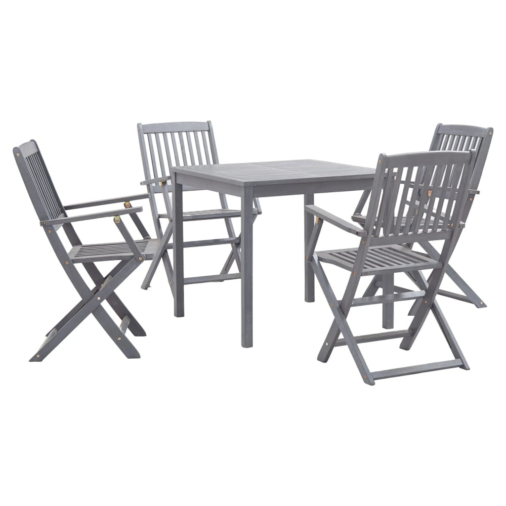 vidaXL Ensemble de salle à manger de jardin 5 pcs Bois d'acacia massif Gris