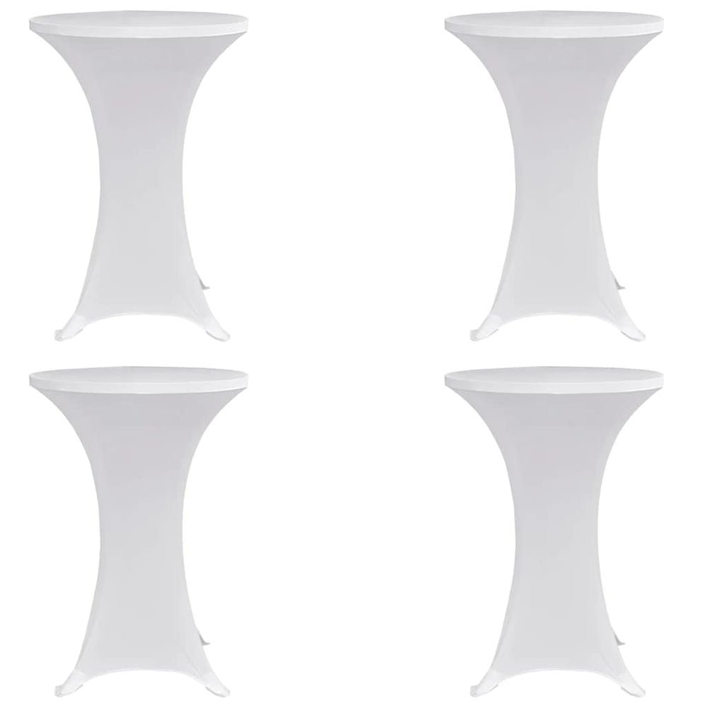 vidaXL Spandex High Table Covers 4 pcs. Ø 60 cm White Stretch