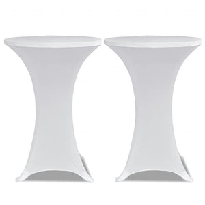 Stehtischhussen 4 Stk. Ø 60 cm Weiß Stretch