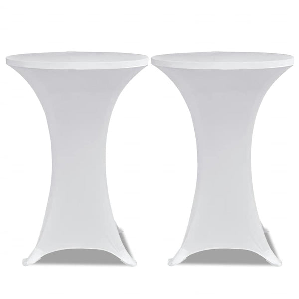 Stehtischhussen 4 Stk. Ø 60 cm Weiß Stretch
