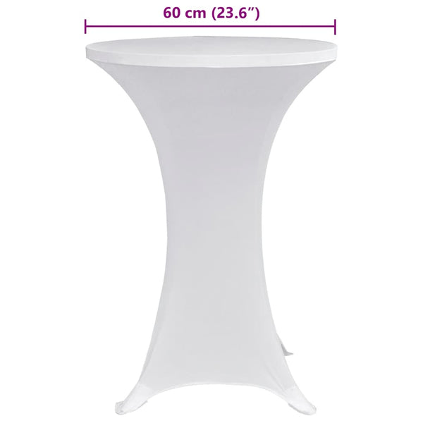 Stehtischhussen 4 Stk. Ø 70 cm Weiß Stretch