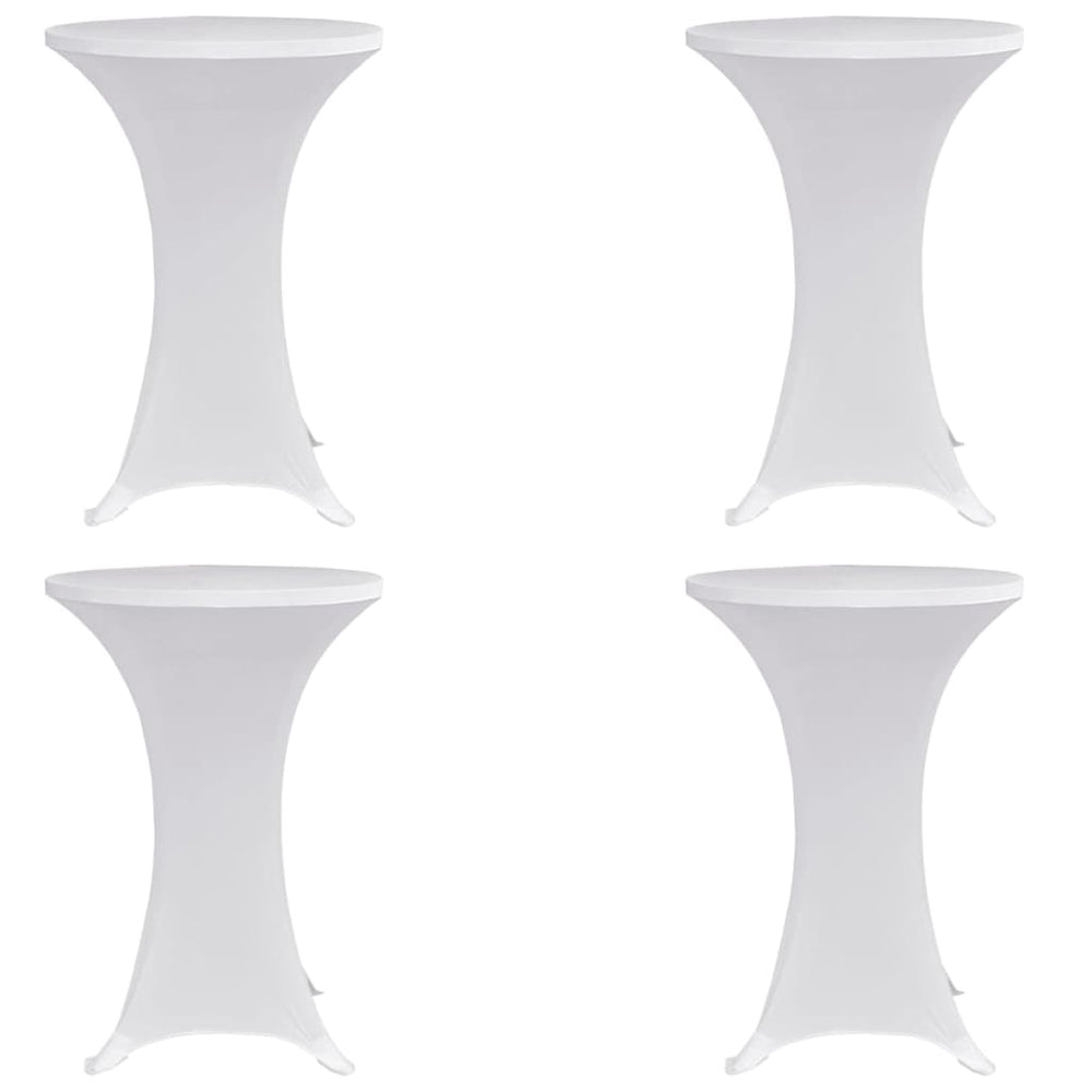 vidaXL Spandex Tablecloths for Poseur Tables 4 pcs. Ø 80 cm White