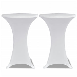 Stehtischhussen 4 Stk. Ø 80 cm Weiß Stretch