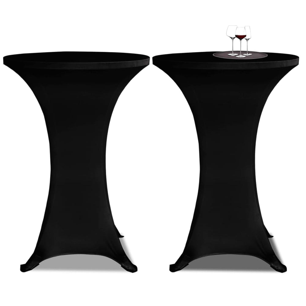 vidaXL Stretch Spandex Poseur Table Covers 4 pcs. Ø 80 cm Black