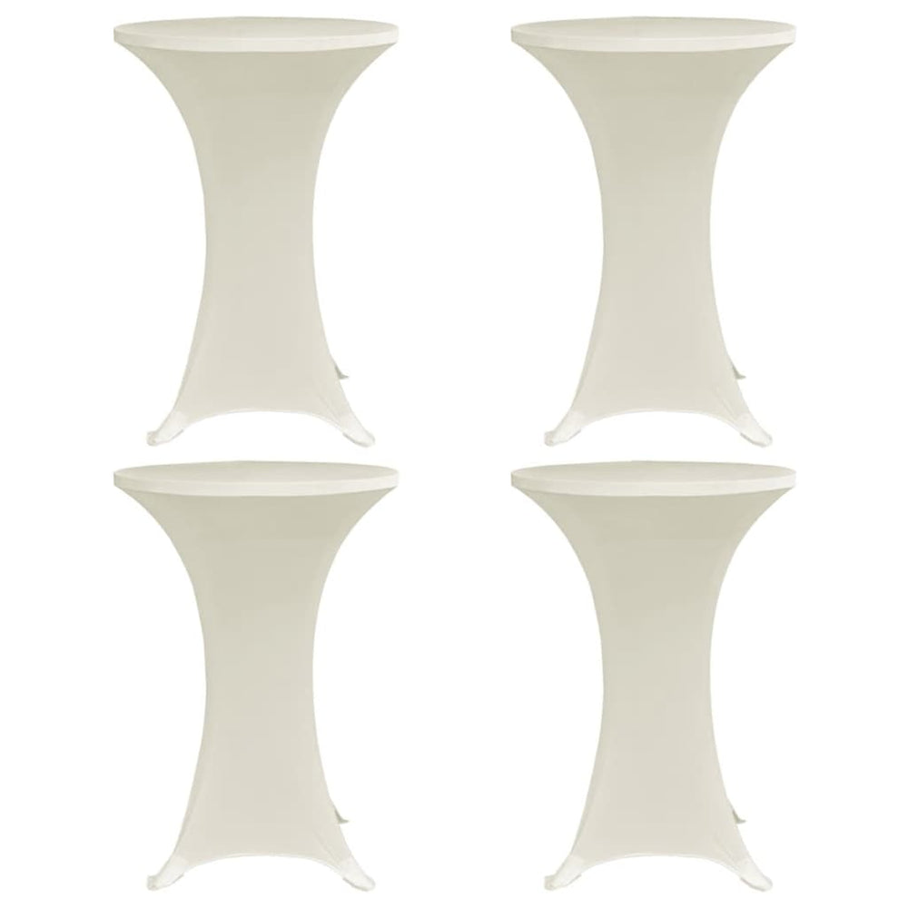 Stehtischhussen 4 Stk. Ø 60 cm Creme Stretch