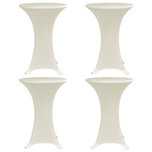Stehtischhussen 4 Stk. Ø 60 cm Creme Stretch