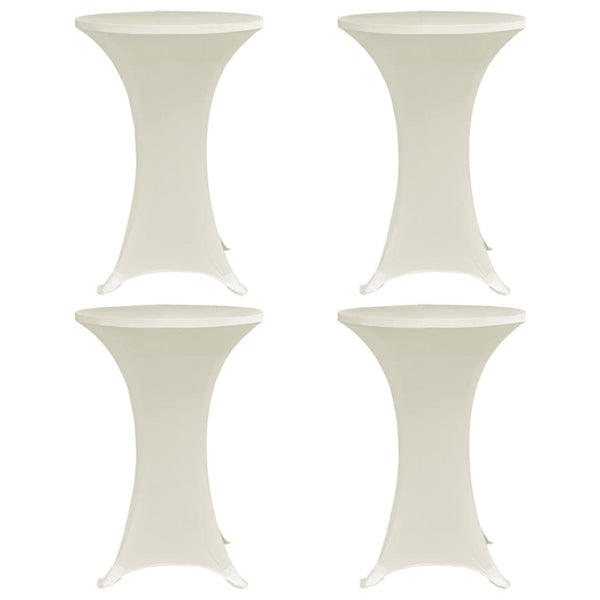 Stehtischhussen 4 Stk. Ø 60 cm Creme Stretch