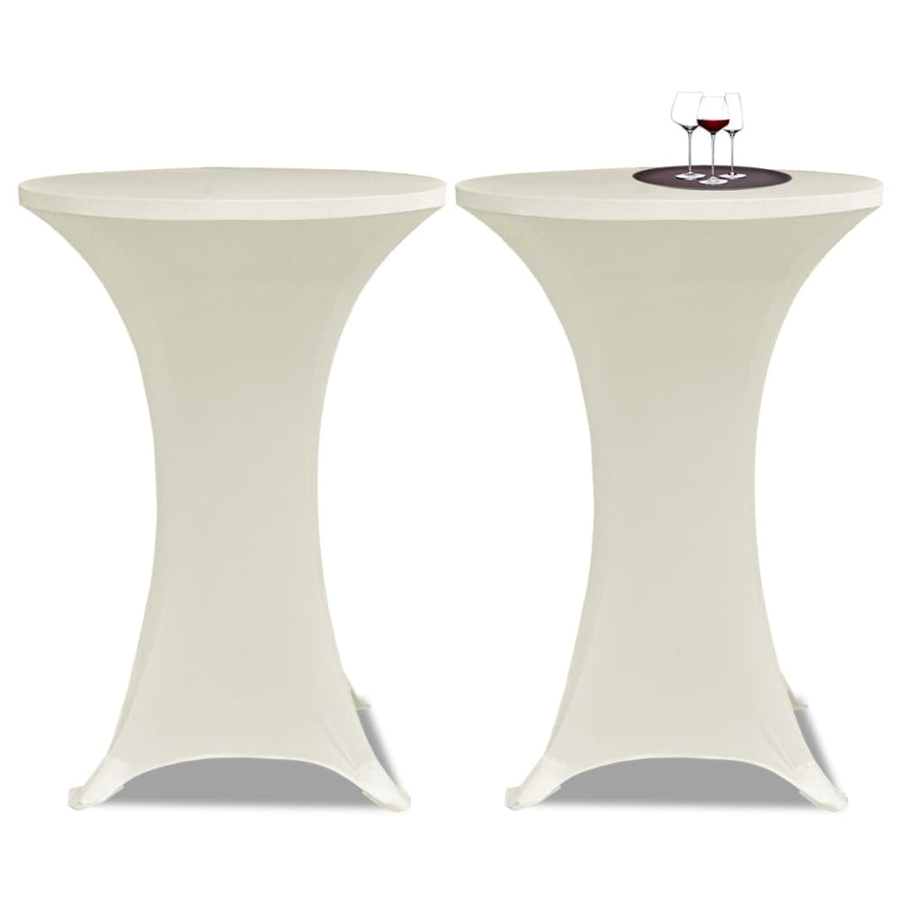 vidaXL Standing Table Covers 4 pcs. Ø 60 cm Cream Stretch