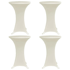 Stehtischhussen 4 Stk. Ø 70 cm Creme Stretch