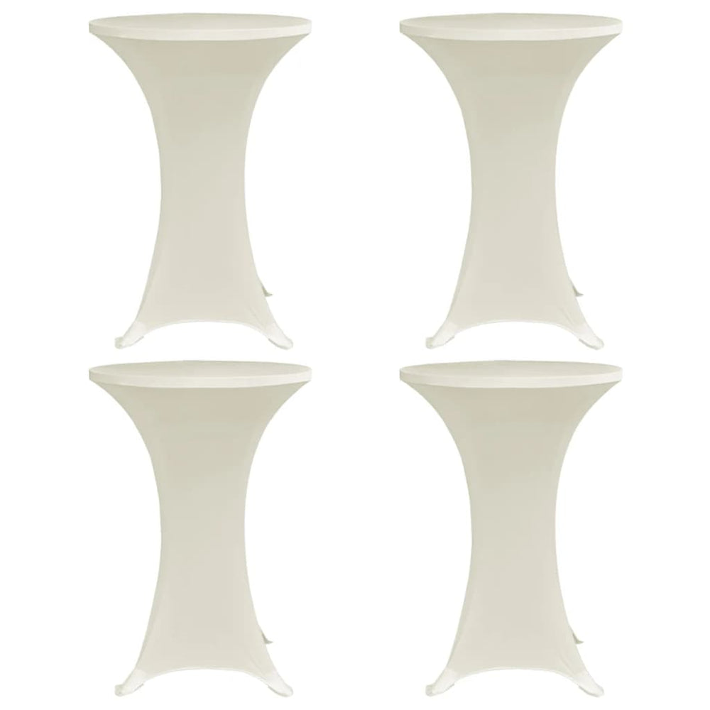 vidaXL Bar Table Covers 4 pcs. Ø 70 cm Cream Stretch