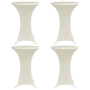 Stehtischhussen 4 Stk. Ø 80 cm Creme Stretch