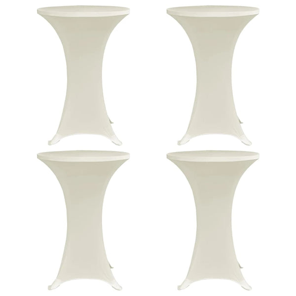 Stehtischhussen 4 Stk. Ø 80 cm Creme Stretch