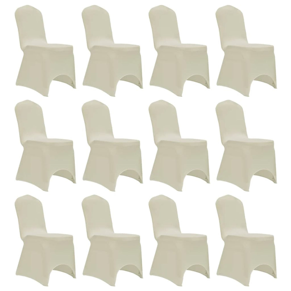 vidaXL Stretch Chair Covers 12 pcs. Cream