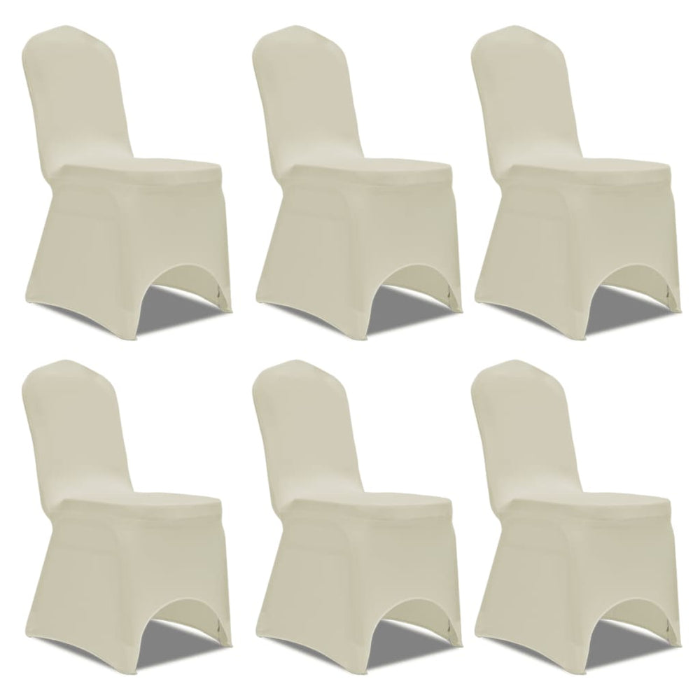 vidaXL Stretch Chair Covers 12 pcs. Cream