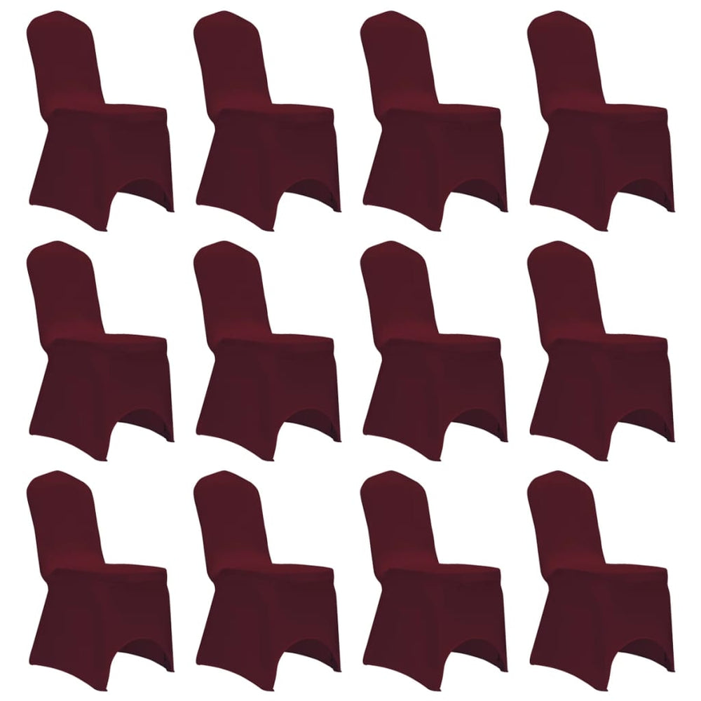 vidaXL Stretch Chair Covers 12 pcs. Burgundy