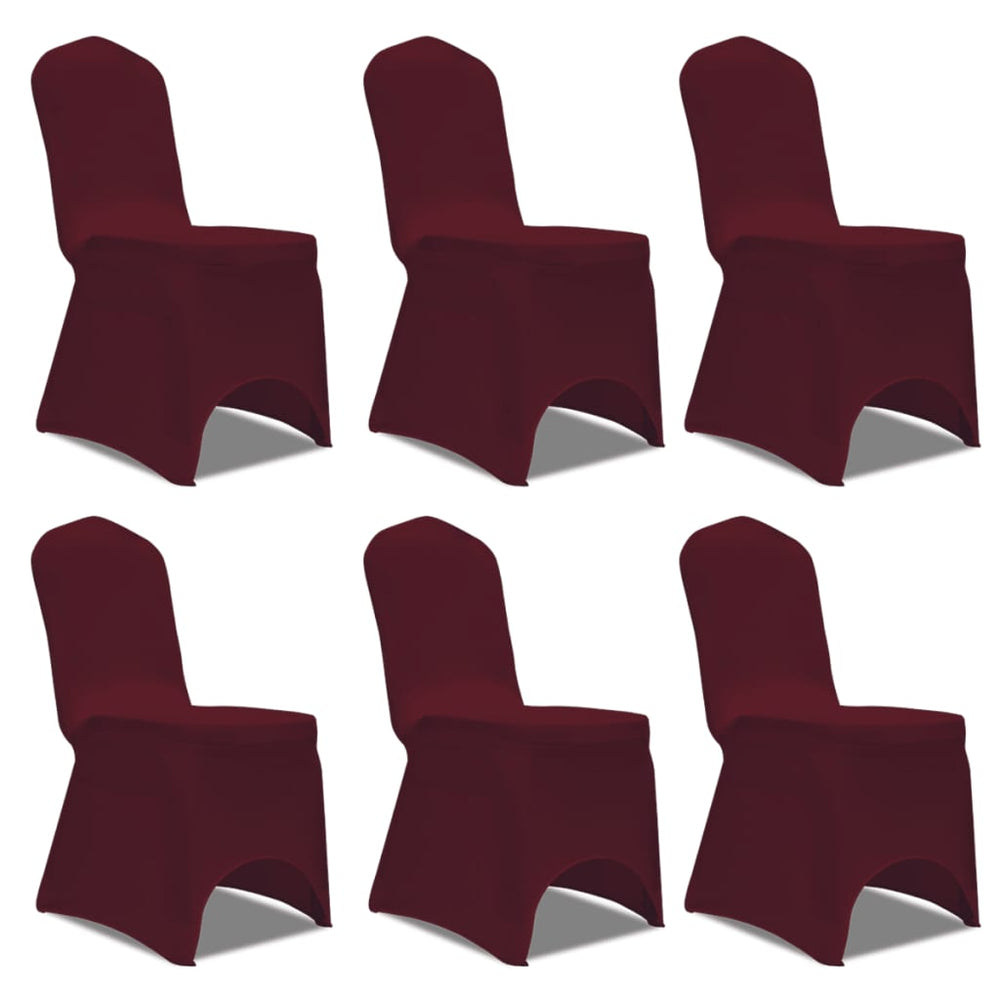 vidaXL Stretch Chair Covers 12 pcs. Burgundy