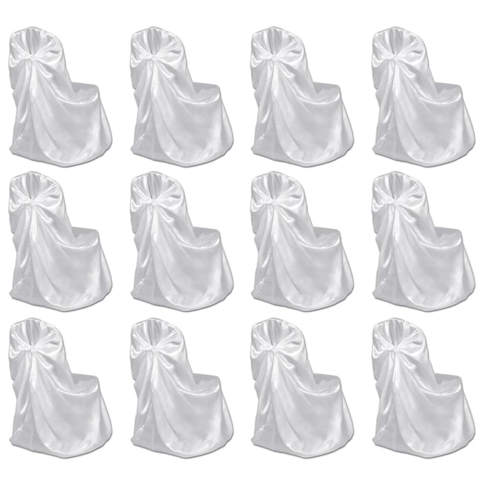 vidaXL Wedding Banquet Chair Covers 12 pcs. White