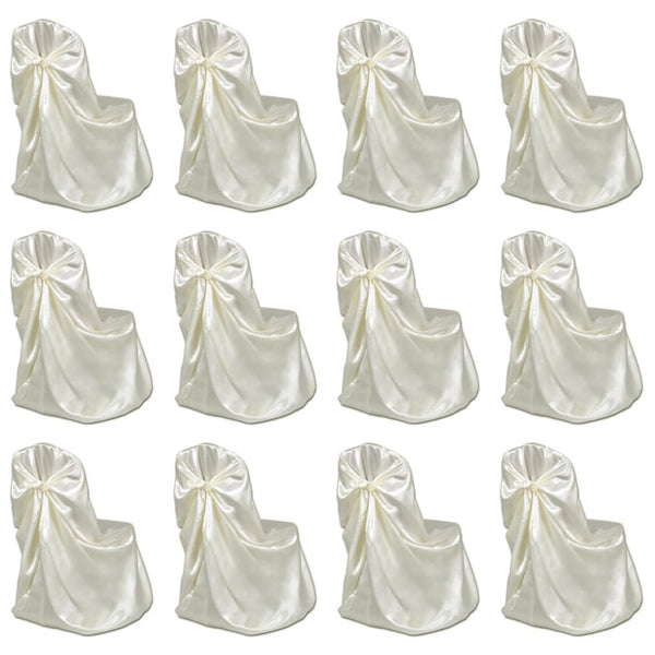 Stuhlhussen für Hochzeit Bankett 12 Stk. Creme
