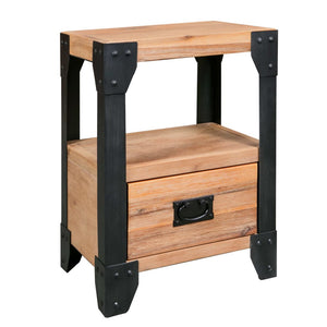 vidaXL Tables de chevet 2 pcs Bois d'acacia massif et acier 40 x 30 x 54 cm