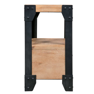 vidaXL Tables de chevet 2 pcs Bois d'acacia massif et acier 40 x 30 x 54 cm