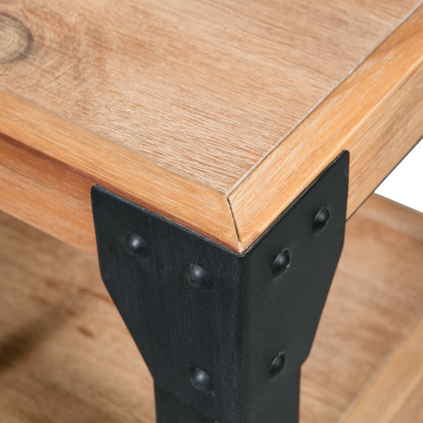 vidaXL Tables de chevet 2 pcs Bois d'acacia massif et acier 40 x 30 x 54 cm