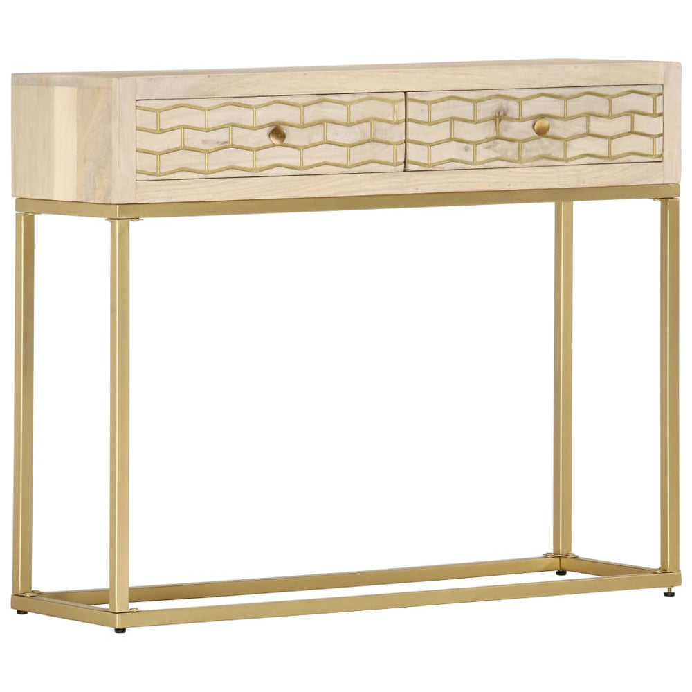 Konsolentisch Golden 90 × 30 × 75 cm Massivholz Mango