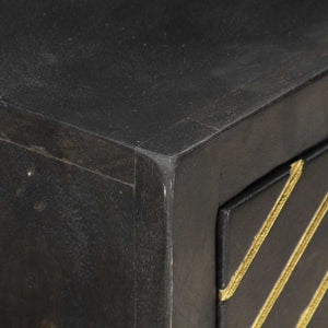 Konsolentisch Schwarz und Golden 90x30x75 cm Mango Massivholz