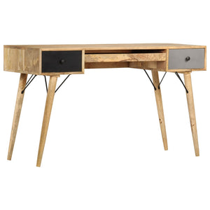 Schreibtisch mit Schubladen 130 x 50 x 80 cm Massivholz Mango