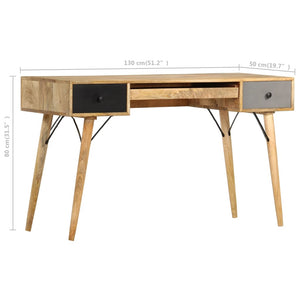 Schreibtisch mit Schubladen 130 x 50 x 80 cm Massivholz Mango