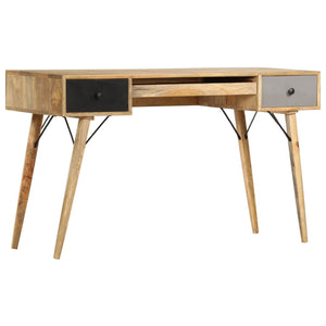 Schreibtisch mit Schubladen 130 x 50 x 80 cm Massivholz Mango