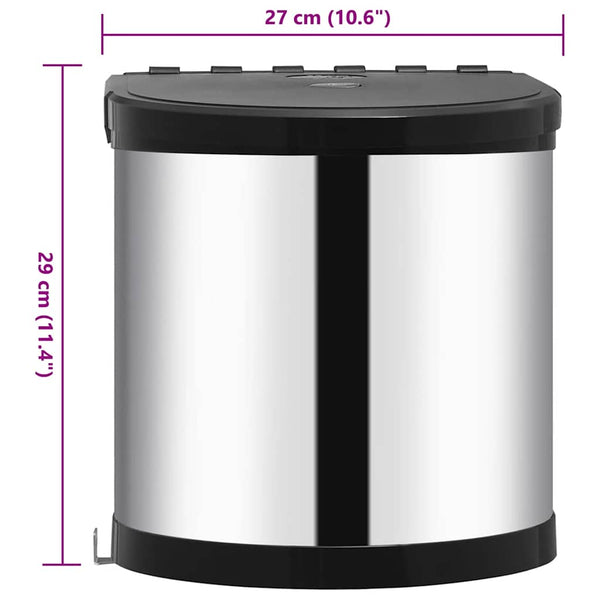 Einbau Mülleimer Edelstahl 8L
