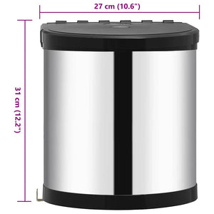 Edelstahl Küchen Mülleimer Einbau - 12L