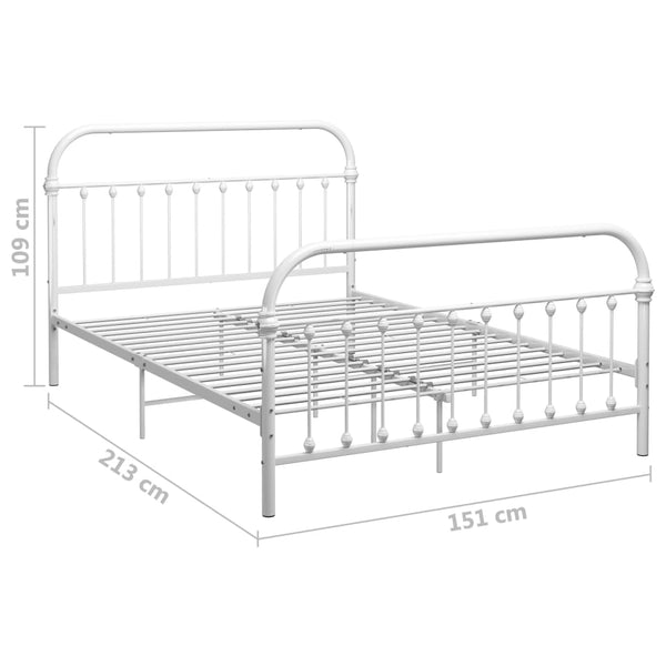 Bettgestell Weiß Metall 140×200 cm