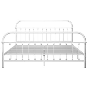 vidaXL Cadre de lit blanc métal 180×200 cm